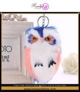 Pom Pom Ladies Bag Fluffy Cute Faux Owl Keyring