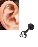 Small Crystal Style 1 Piece Crystal Trendy Classy Cartilage Helix Stud Piercing Steel Earring – Accessories Online in Paki...