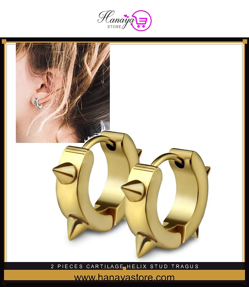 2 Pieces Cartilage Helix Stud TRAGUS Ear ROOK LOBE Piercing Plug HELIX DAITH SNUG Earring For Girls ORBITAL – Earrings Onl...