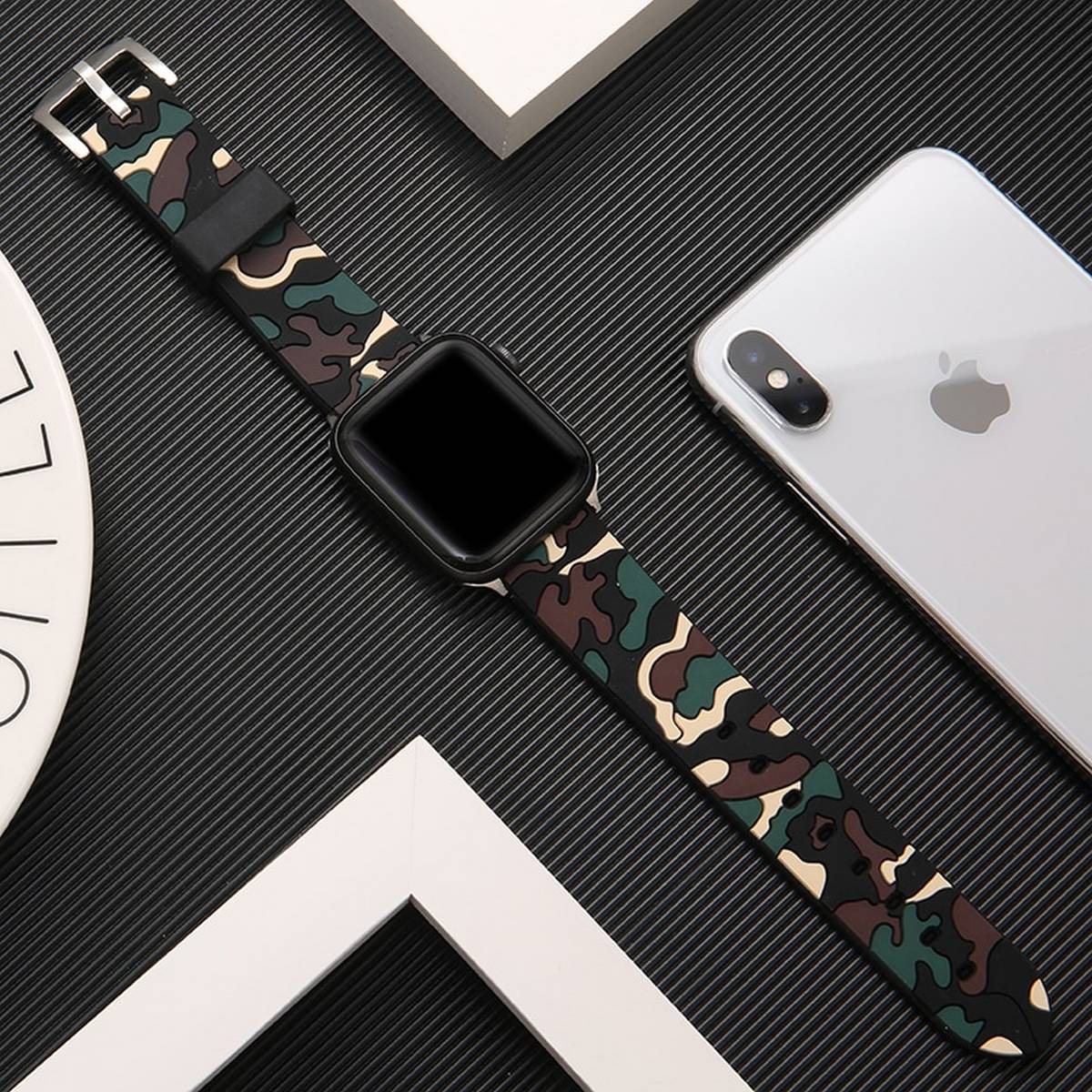 Camouflage Silicone Soft Sports Strap Compatible For APPLE strap 42/44mm Series 1/2/3/4/5/6 – Accessories Online in Pakist...