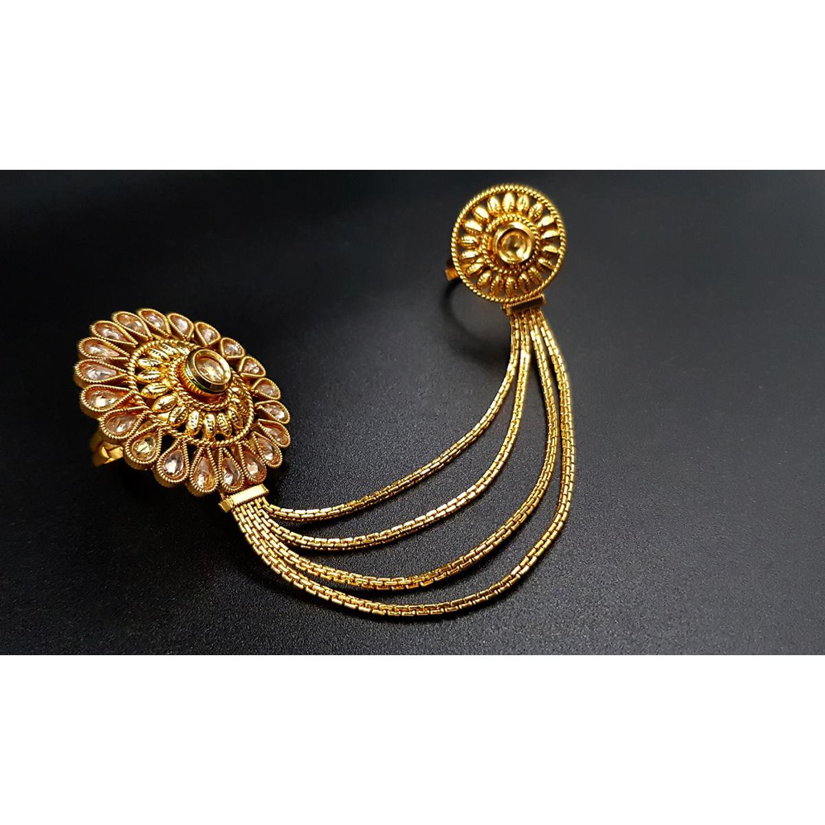 Classy Two Finger Adjustable Kundan Style Party Wedding Rings – Accessories Online in Pakistan | Hanaya