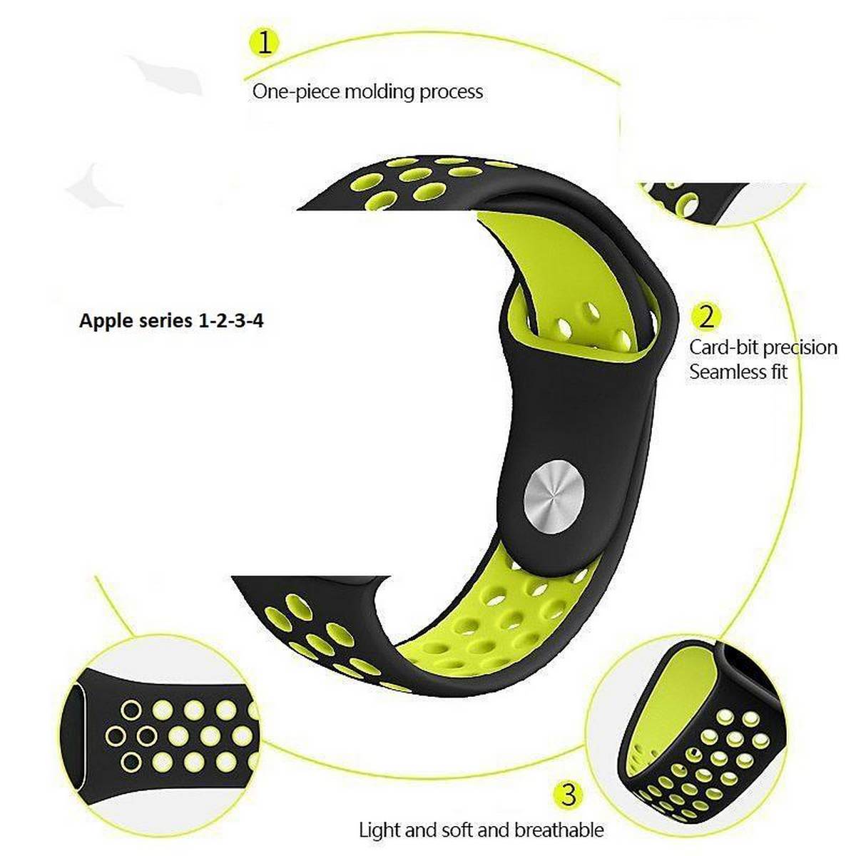 Compatible for APPLE iWatch Elegant 42/44Mm Soft Silicone Series 1/2/3/4 – Accessories Online in Pakistan | Hanaya