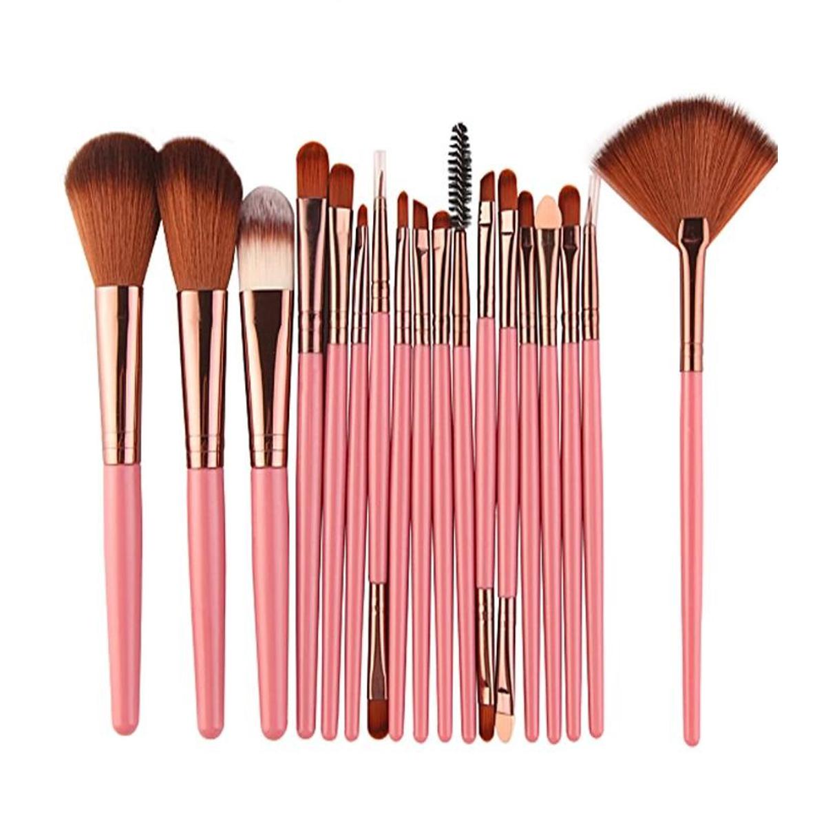18 Pieces High Quality Professional Synthetic Hairs Makeup Brushes Set – Accessories Online in Pakistan | Hanaya