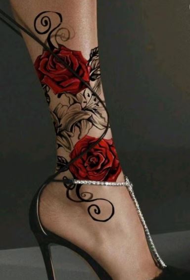 Waterproof Temporary Tattoo Sticker butterfly flower rose fake hand tattoo leg tattoo neck tattoo wrist tattoo thigh tattoo back tattoo arm tattoo foot tattoo Mehndi Henna