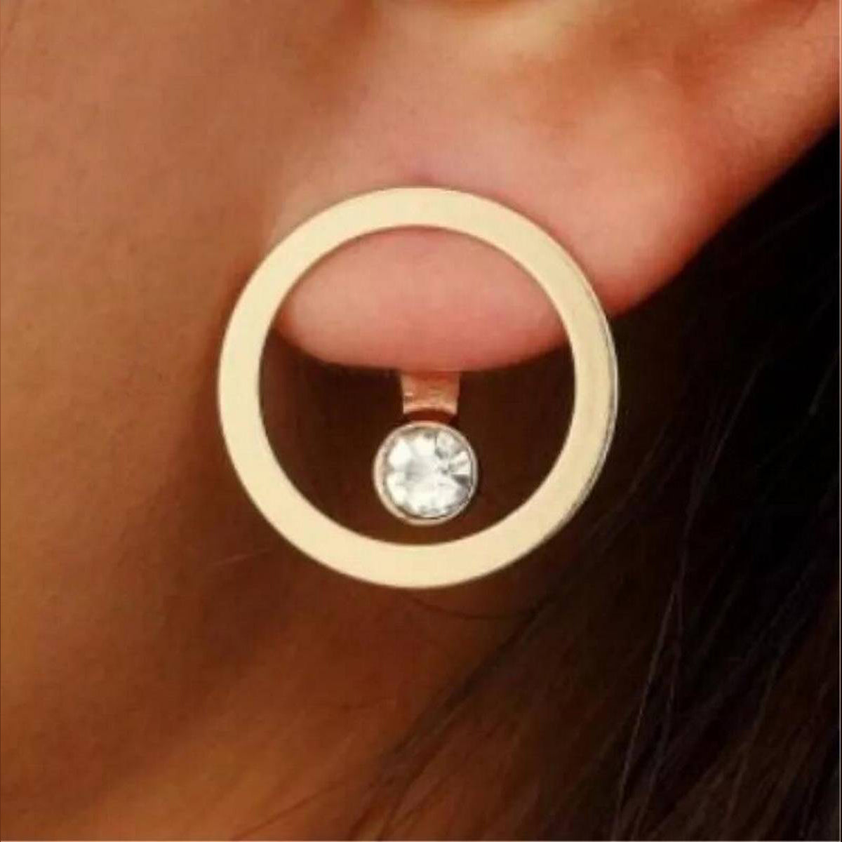 Trendy Classy Fashionable Crystal in Ball Elegant Golden Earring – Accessories Online in Pakistan | Hanaya