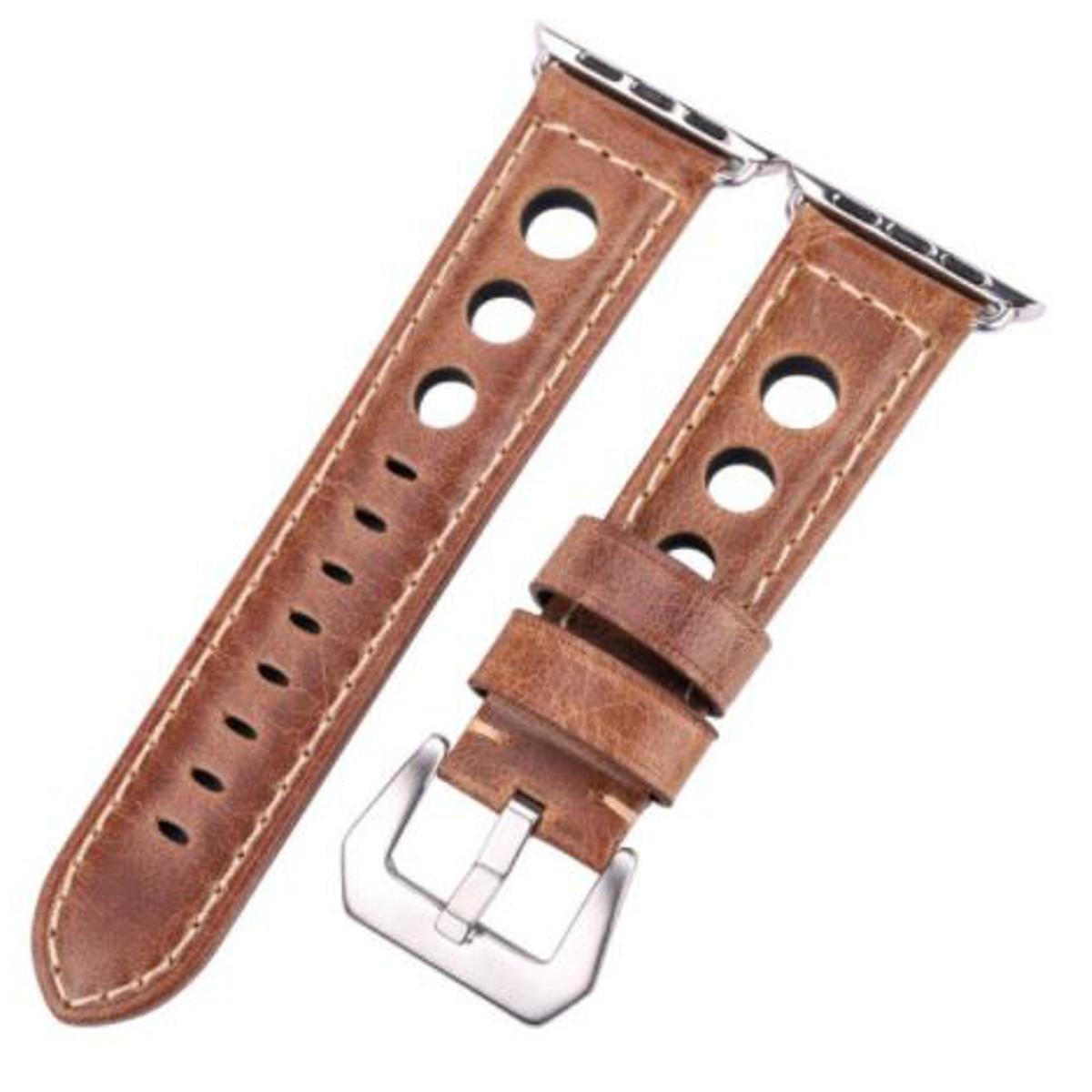 Premium Quality Leather Vintage Compatible for APPLE iWatch Elegant 42/44mm Series 1/2/3/4/5/6 – Detail View – Accessories...