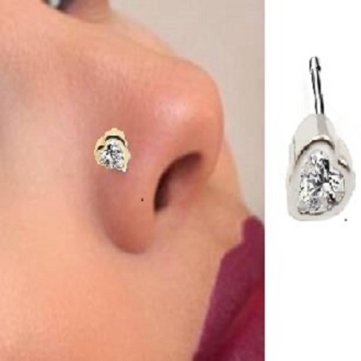 Piercing Thin Nose Pin Elegant Nose Ring for Nostril Body Piercing Jewelry – Nose Jewelry Online in Pakistan | Hanaya