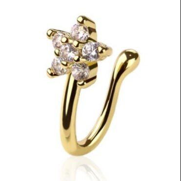 Non Piercing Clip On Thin Nose Pin Butterfly Love Shaped Heart Elegant Nostril Body Jewelry – Detail View – Accessories fo...