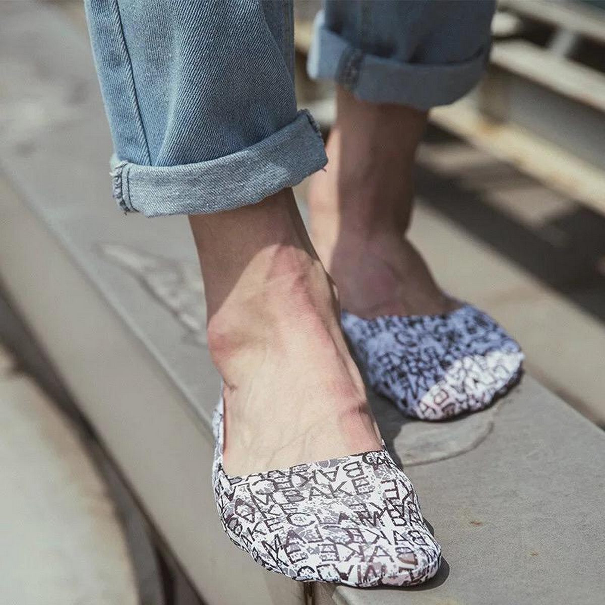 Printed Ice Silk Trendy women socks pair women socks fancy socks for women women socks cute Non Slip for Men – Close Up – ...