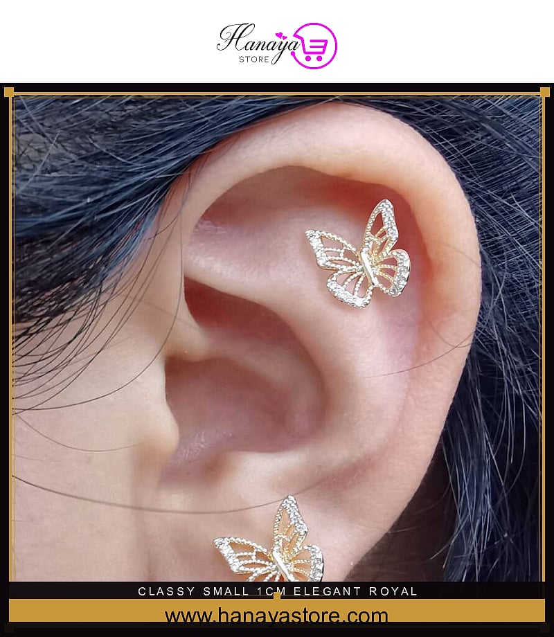Classy Small 1cm Elegant Royal Butterfly Earring – Earrings Online in Pakistan | Hanaya