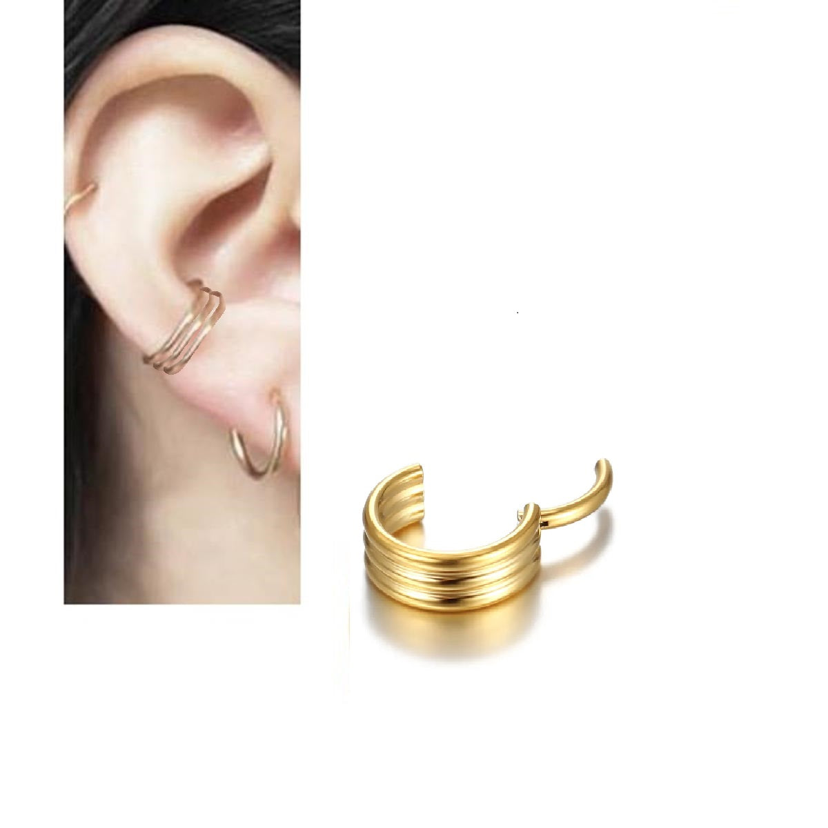 Piercing 1 Piece Cartilage Helix Stud Ear Piercing Plug Steel Earring – Image 2 of 2