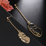 Classy Elegant Unique Fashionable Long Face Shaped Hanging Irregular Drop Earring – Image 3 of 4
