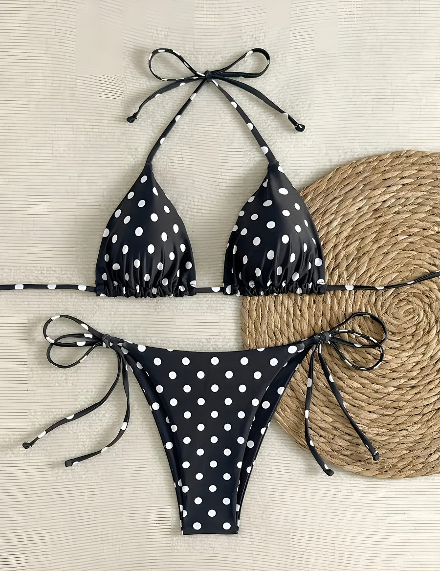 One Size (Fits:30-70 KGS) Premium Sleepwear Padded Polka Dots Bridal Wear Bra set Lingerie Set Women Underwear Bikini (weight:30-70 KGS) Bridalwear