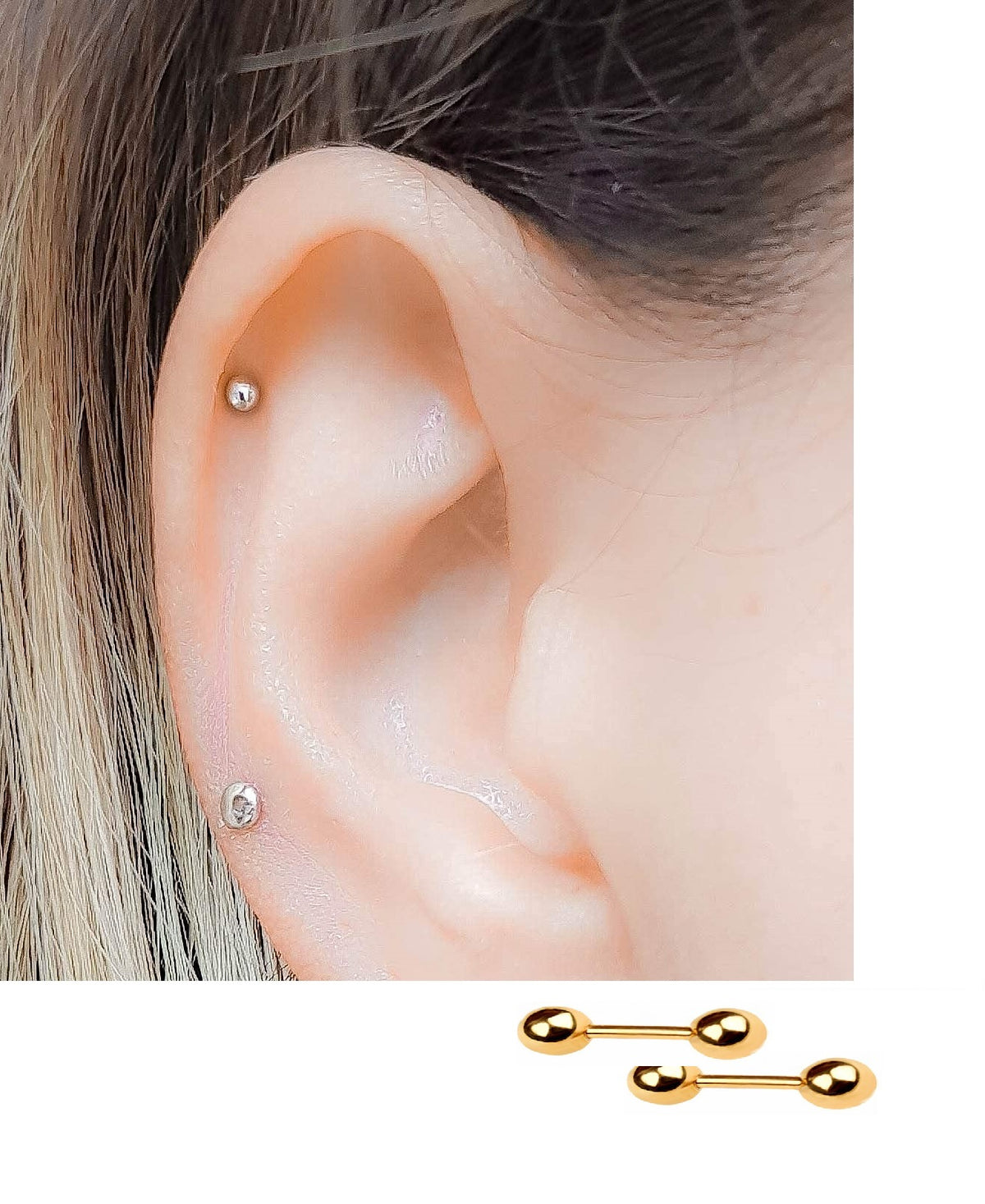 Small 2 Pieces Steel 3mm Pair Ear Plugs Piercing Barbell Cartilage Ear Jewelry – Earrings Online in Pakistan | Hanaya
