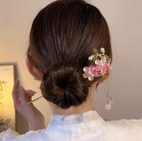 Elegant Chinese Style Hair Clip Tassel Hair Stick Traditional Floral Design – Traditional Floral Hair Stick for Women Hair...