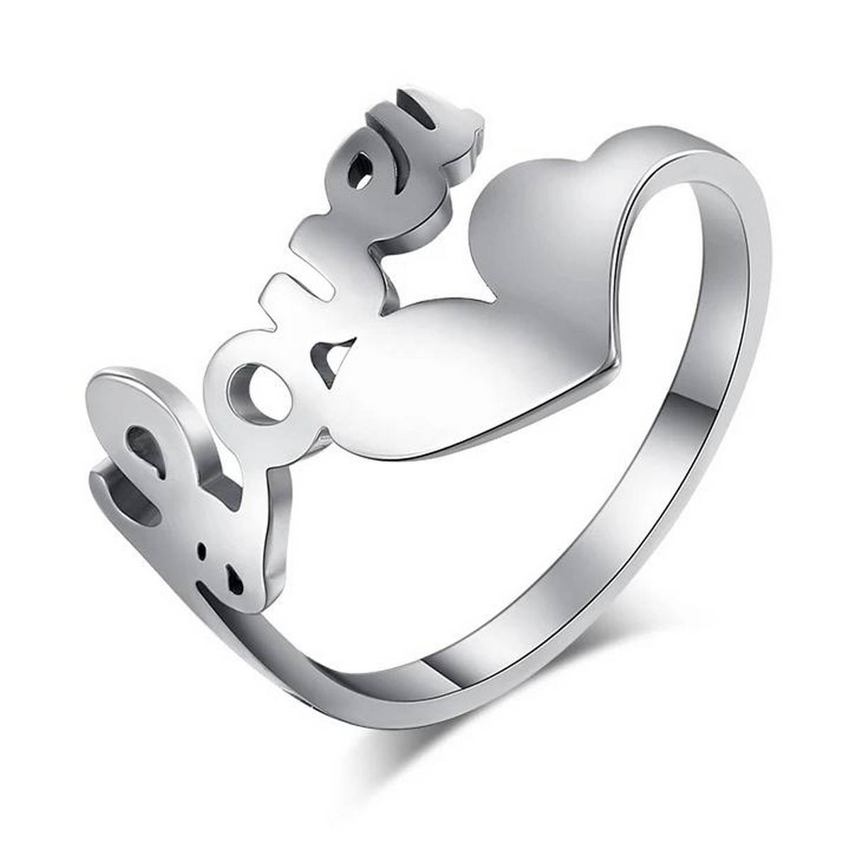 Silver SS Trendy Love Heart Ring – Accessories Online in Pakistan | Hanaya