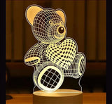 3d Romantic Teddy Bear Led Night Light Illusion Lamp Usb Home Decor – Silk Robe Honeymoon Bodysuit Loungewear Pakistan | Hanaya Store