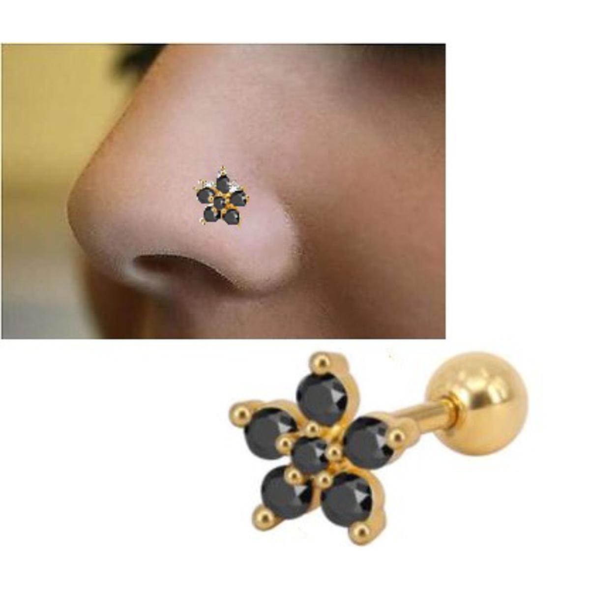 Piercing 10MM Nose Ring Nostril Body Jewelry – 1 PIECE – View 5 – Nose Jewelry | Hanaya Pakistan