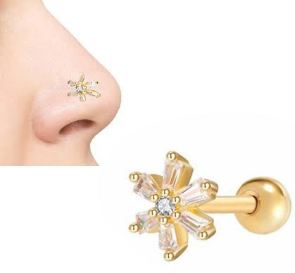 Minimalist Thin Nose Ring with Crystal 1pc Nostril Body Jewelry – Buy nose jewelry online in Pakistan
