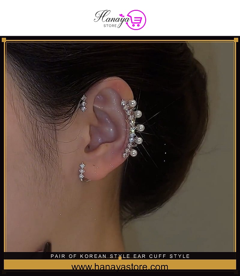 Pair of Korean Style Ear Cuff Style Elegant Stylish Earring Contemporary Trendy Jewelry – Earrings Online in Pakistan | Ha...