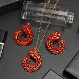 Trendy Classy Royal Elegant Fashion Crystal Earring & Necklace Jewelry Set – Accessories Online in Pakistan | Hanaya