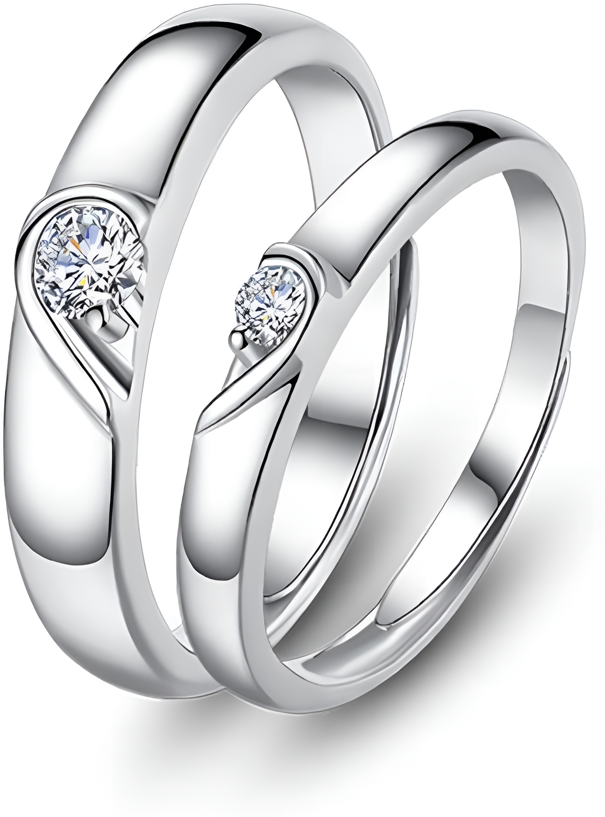 2 pieces Premium Quality Couple Rings Adjustable for Women & Men – 925 stamped Forever love Wedding & Fashion Jewelry Gifts Love rings
