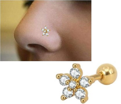 Piercing 10MM Nose Ring Nostril Body Jewelry – 1 PIECE – View 4 – Nose Jewelry | Hanaya Pakistan