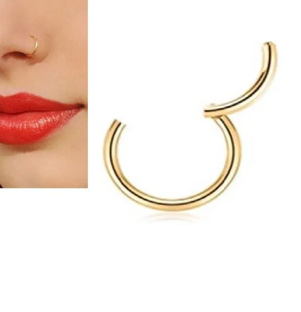 6mm Hinged Septum Clicker Nose Ring – 1pc Nostril Piercing Jewelry – Nose Jewelry Online in Pakistan | Hanaya