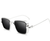 Stylish Retro Square Steampunk Sunglasses – Vintage Metal Frame Shades for Men – Close Up – Accessories | Hanaya Pakistan