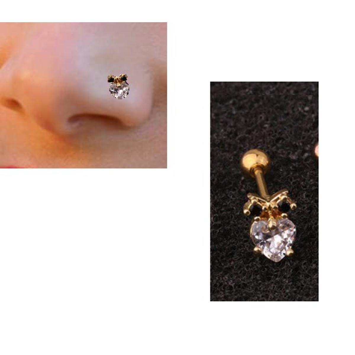 Piercing Nose Pin Cz Crystal Bunny Elegant Nostril Body Jewelry – Buy nose jewelry online in Pakistan