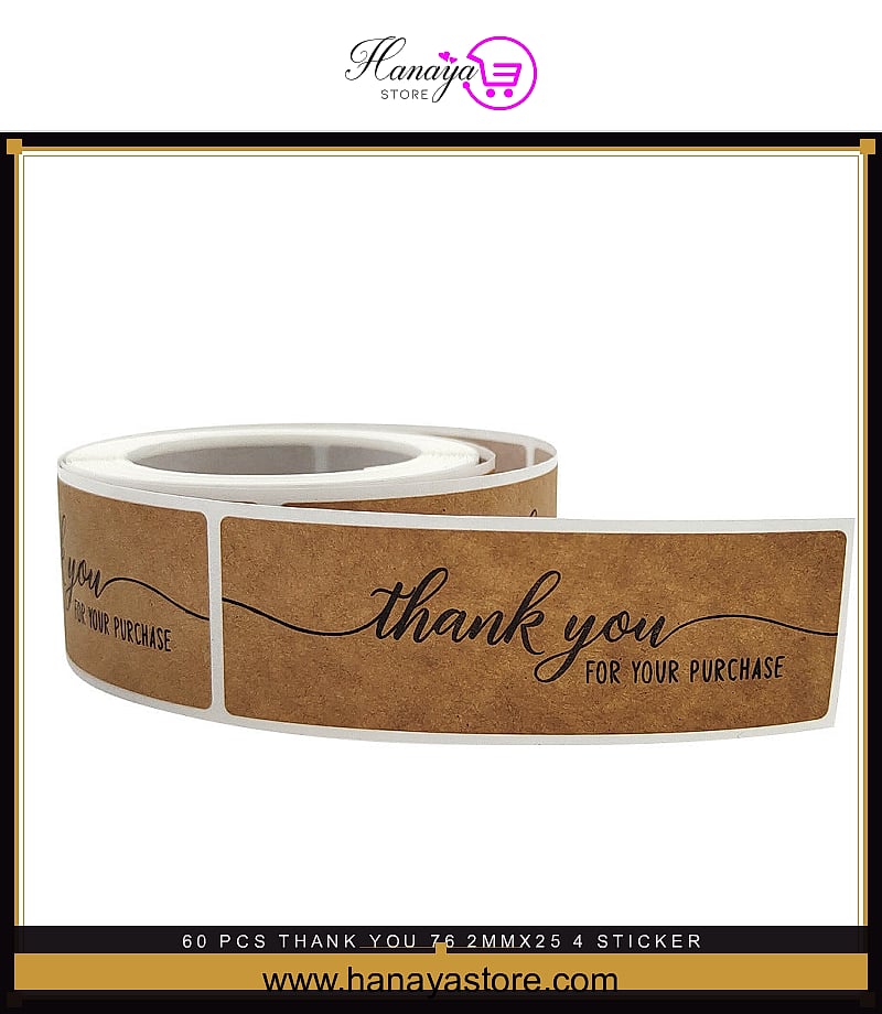 60 pcs Thank You 76.2mmx25.4 Sticker Envelope Seal Scrapbook Round Stickers Stationery Label Stickers – Stickers Online in...