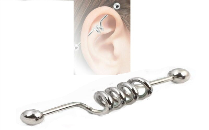 Industrial Cartilage Steel 38mm Ear Plug 14G (1.6mm) Piercing Ear Jewelry