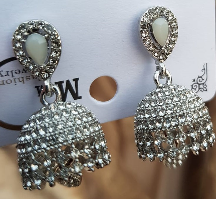 Trendy Crystal Elegant Unique Bel Shaped Fashionable Classy Earring – Earrings Online in Pakistan | Hanaya