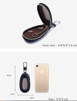 Car Key Holder Leather Vehicle Universal Remote Key FOB Smart Key Protector Keychain Case – Image 4 of 4