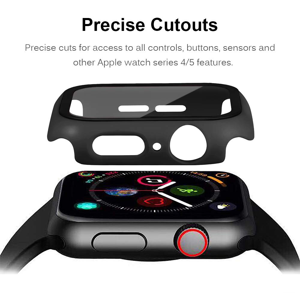 High Quality Tempered Glass Full Screen Bumper Case Compatible for APPLE Watch 44mm Series 4 5 – Lifestyle – Buy Accessori...