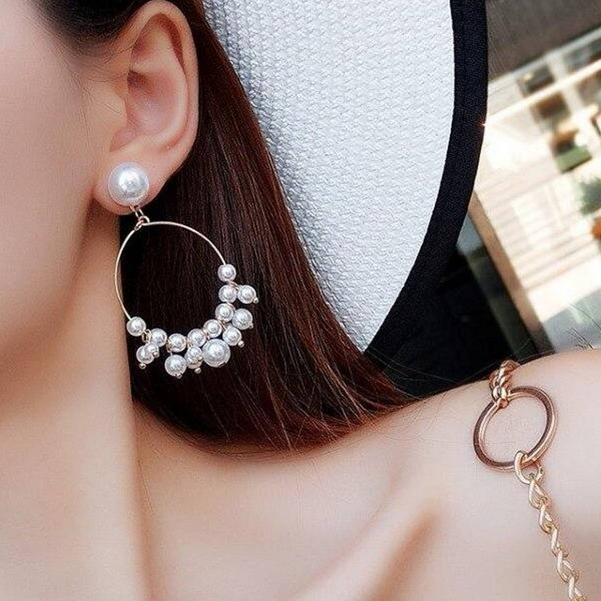 Trendy Balli Style Pearl Drop Earring – Earrings Online in Pakistan | Hanaya