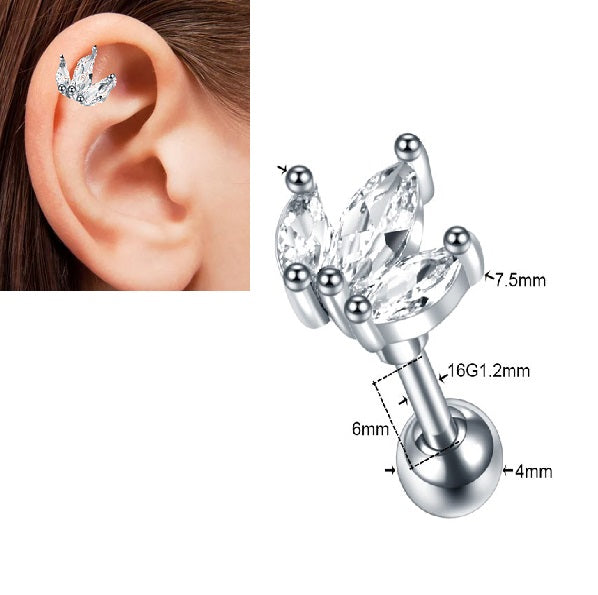 1 HELIX Piece ROOK SNUG Crystal Trendy Classy Cartilage LOBE Helix ORBITAL 1.2MM 16G Stud TRAGUS Piercing DAITH Earring – ...
