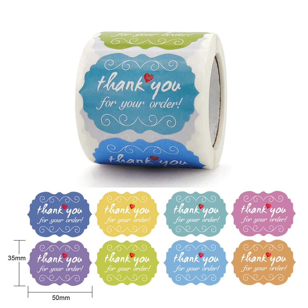 60 pcs Thank You 50mmx35mm Sticker Envelope Seal Scrapbook Round Sticker Stationery Label Stickers – Stickers Online in Pa...
