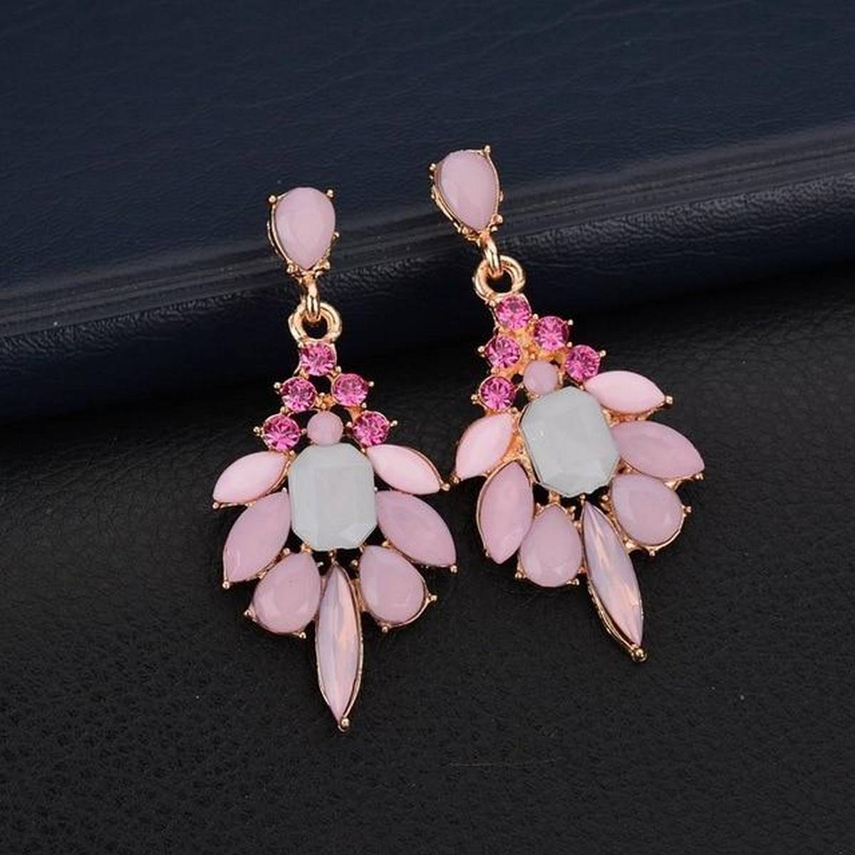 Luxury Colorful Big Vintage Trendy Bohemia Love Rhinestone Stud Statement Earrings – Earrings Online in Pakistan | Hanaya