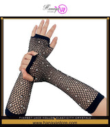 Fishnet Lace Hollow Elasticity Crystals Long Hand Lolita Gloves Sleeves Sleeve Fashionable Women Gloves Arm Cuff Party Wea...