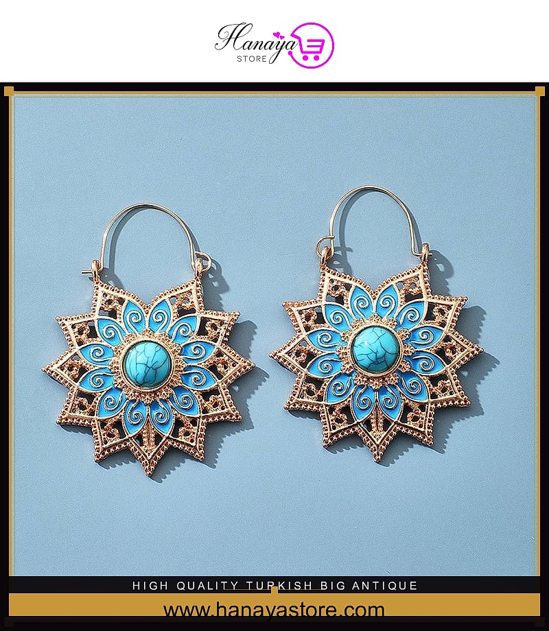 High Quality Turkish Big Antique Exquisite Elegant Stylish Earring – Earrings Online in Pakistan | Hanaya