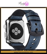 Compatible for Apple iWatch Strap Vintage Rough Outer Leather Inner Silicon 42/44mm Series 1/2/3/4