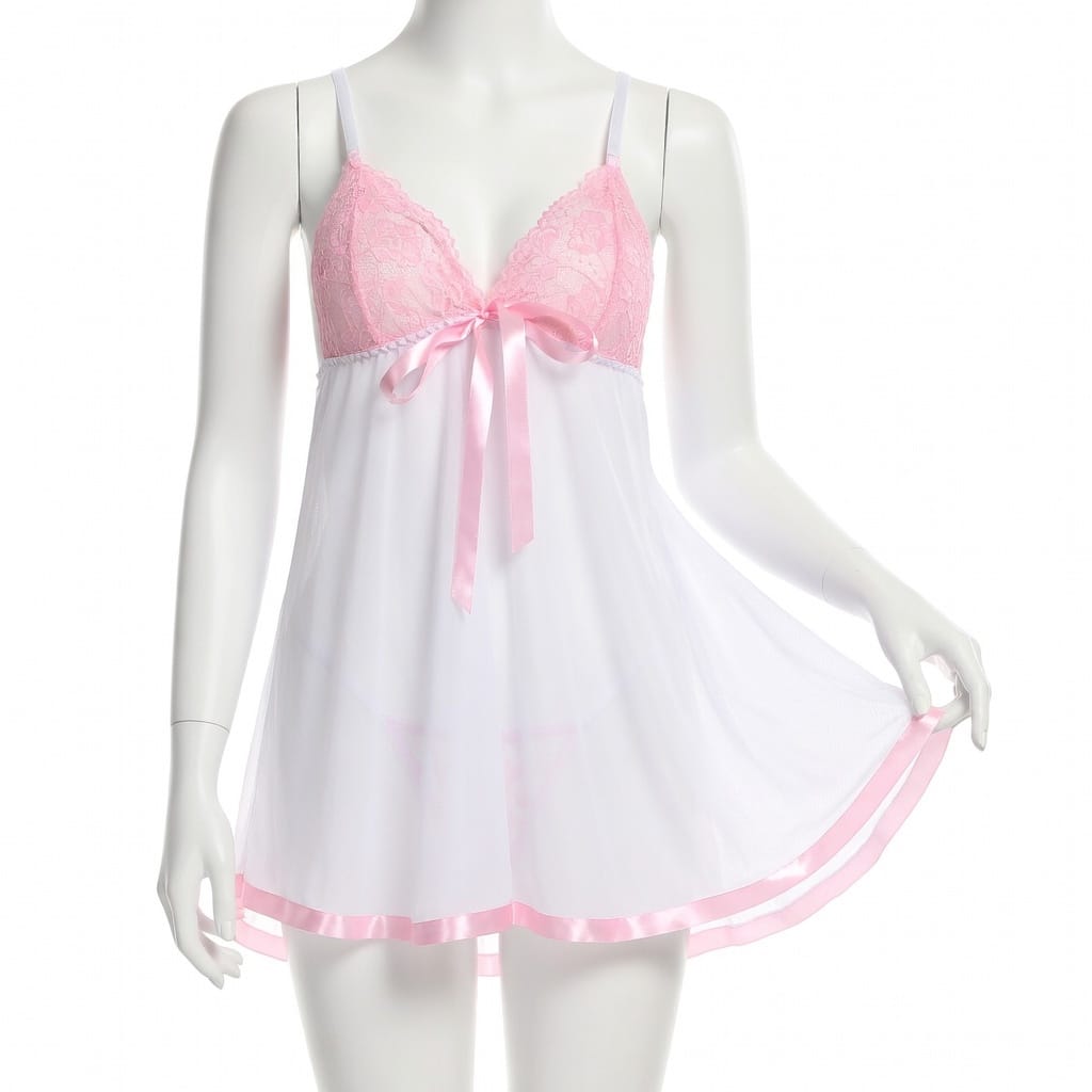 One Size Premium Quality Women Nightdress One Size Lingerie Sleepwear Babydoll Chemise Lace Bralette Comfortable Home Wear Bodycon Nightgown Bridal Wear Nightwear Bridalwear – Image 2 of 2