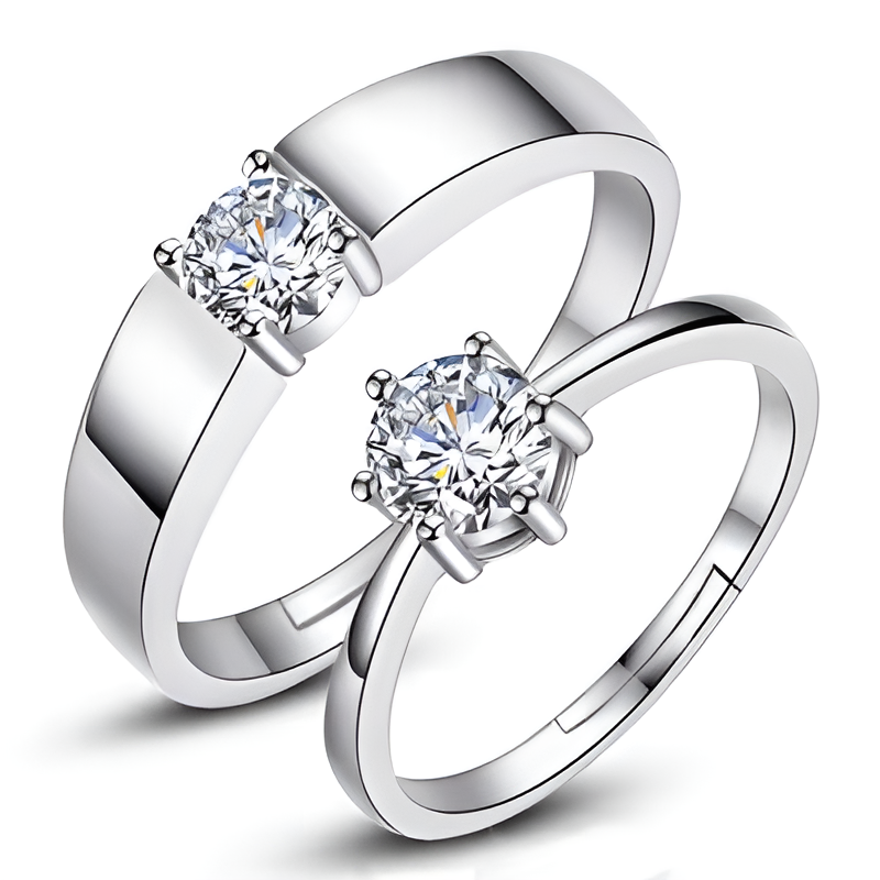 2 pieces Premium Quality Couple Rings Adjustable for Women & Men – 925 stamped Forever love Wedding & Fashion Jewelry Gifts Love rings