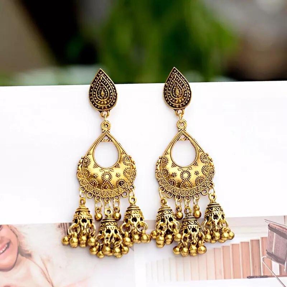 Trendy Classy Turkish Jhumka Antique Style Earrings – Earrings Online in Pakistan | Hanaya