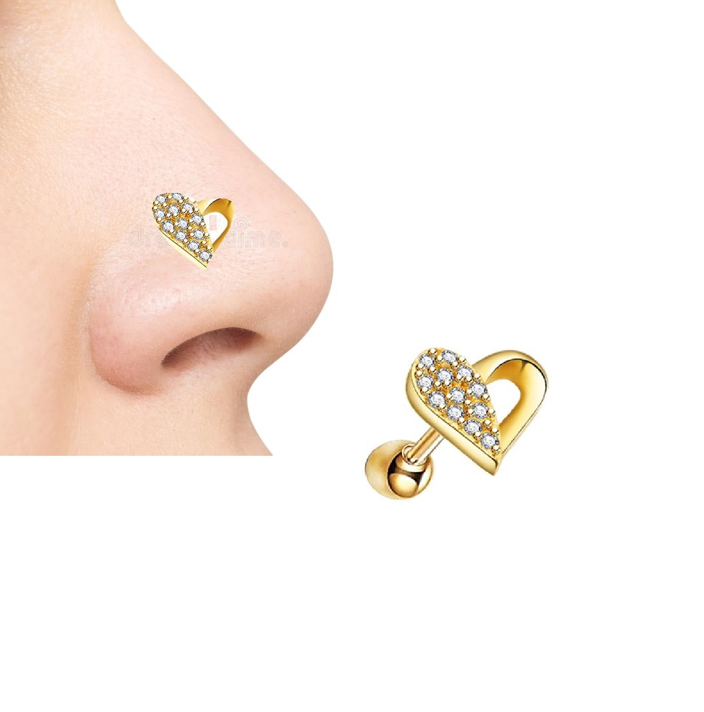 Classic Helix Nose Ring 1pc Piercing Jewelry for All Occasions – Helix Tragus Daith Conch Body Piercing Jewelry Pakistan | Hanaya Store