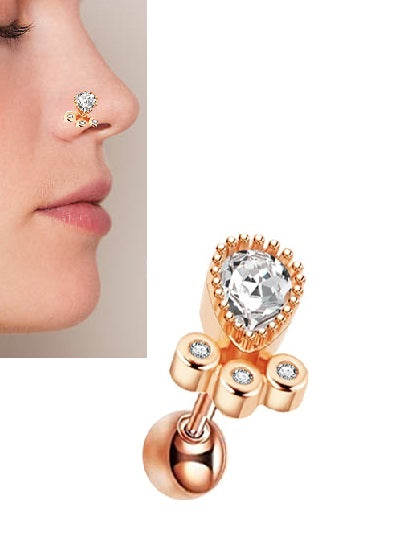 Piercing 1 Piece High Quality 1 2mm Nose Ring Nostril Body Elegant Jewelry – Image 3 of 3