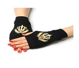 Fingerless Gloves Long Hand Crown Thick Gloves Fashionable Women Gloves