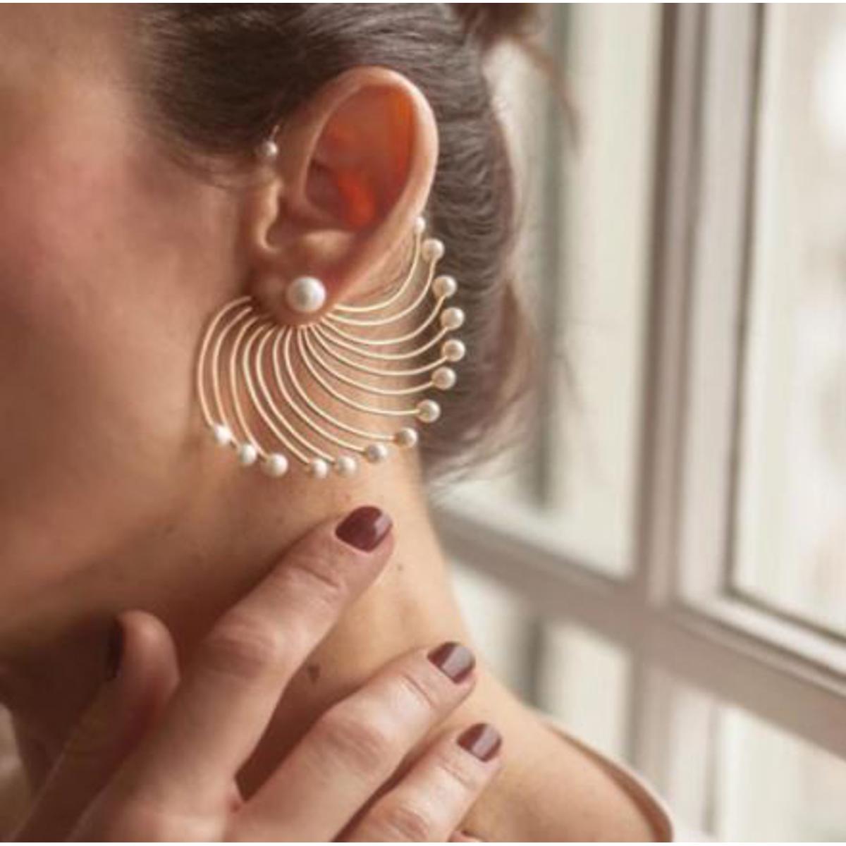 Big Pair Right & Left Trendy Ear Cuff Tassel Pearls Style Earring For Girls – Earrings Online in Pakistan | Hanaya