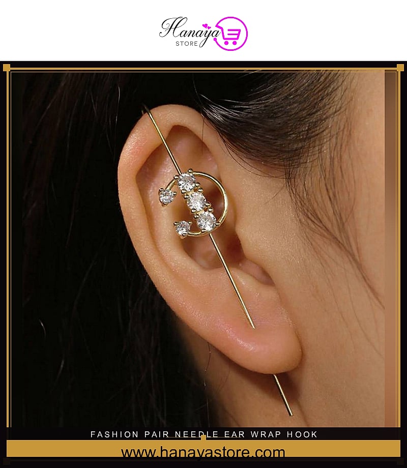 Fashion Pair Needle Ear Wrap Hook Classy Royal Party Trendy Earrings – Earrings Online in Pakistan | Hanaya